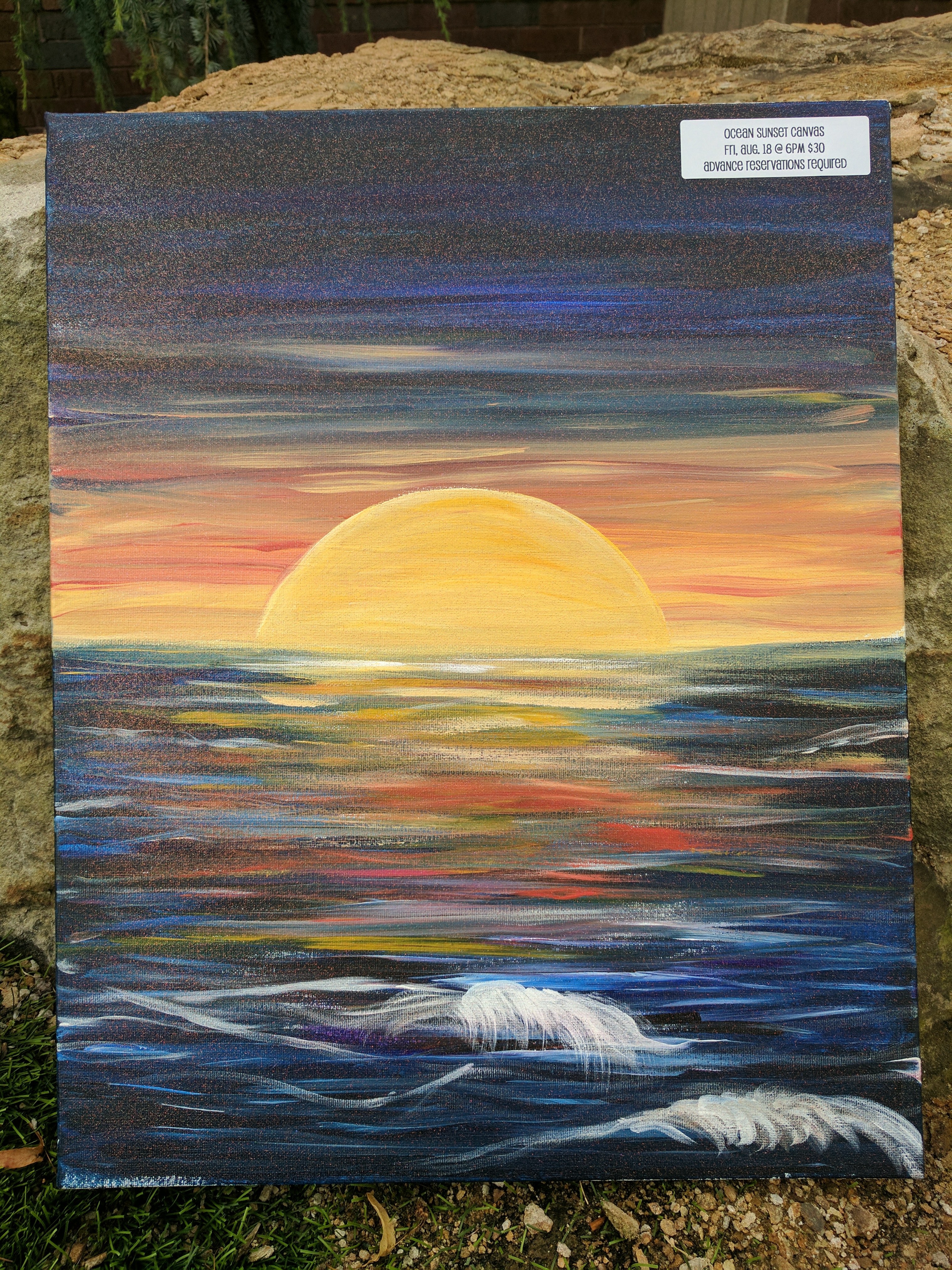 3036x4048 Ocean Sunset Canvas - Acrylic Painting Ocean Sunset
