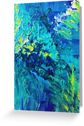 277x415 Dive In Abstract Acrylic Painting Ocean Waves Beach Art Greeting - Acrylic Painting Ocean Waves