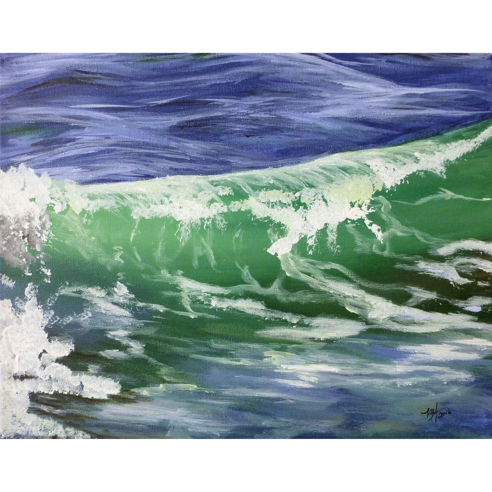 1000x1000 Green Ocean Wave Berkshire Paint And Sip - Acrylic Painting Ocean Waves