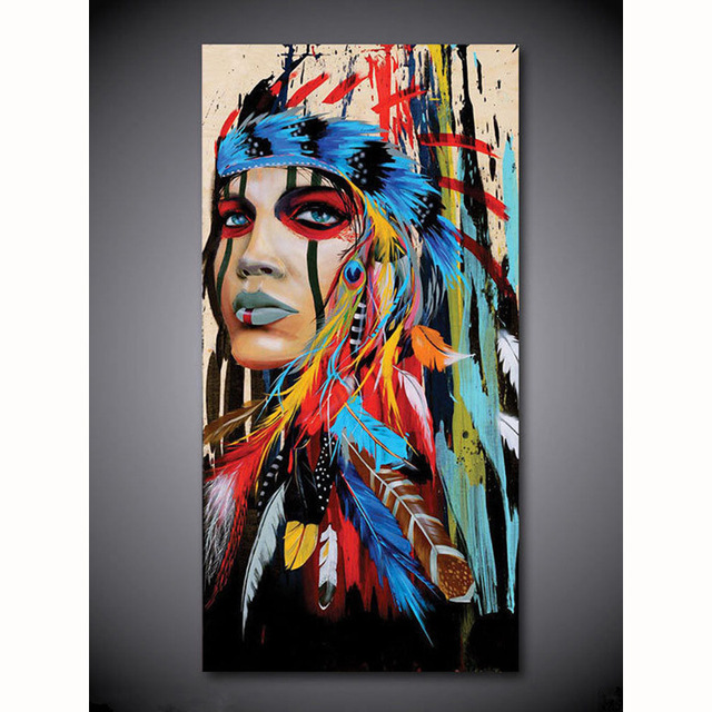 640x640 Handmade Modern Home Decor Wall Art Hand Painted Indian Women - Acrylic Painting Of Women