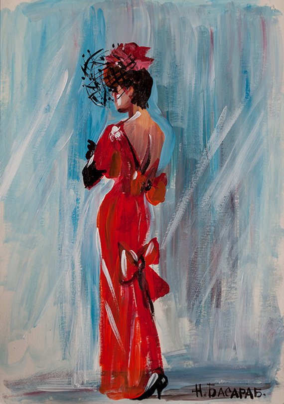 570x809 Women Paintings. Women In Hats. Acrylic Painting By Ukrainian - Acrylic Painting Of Women