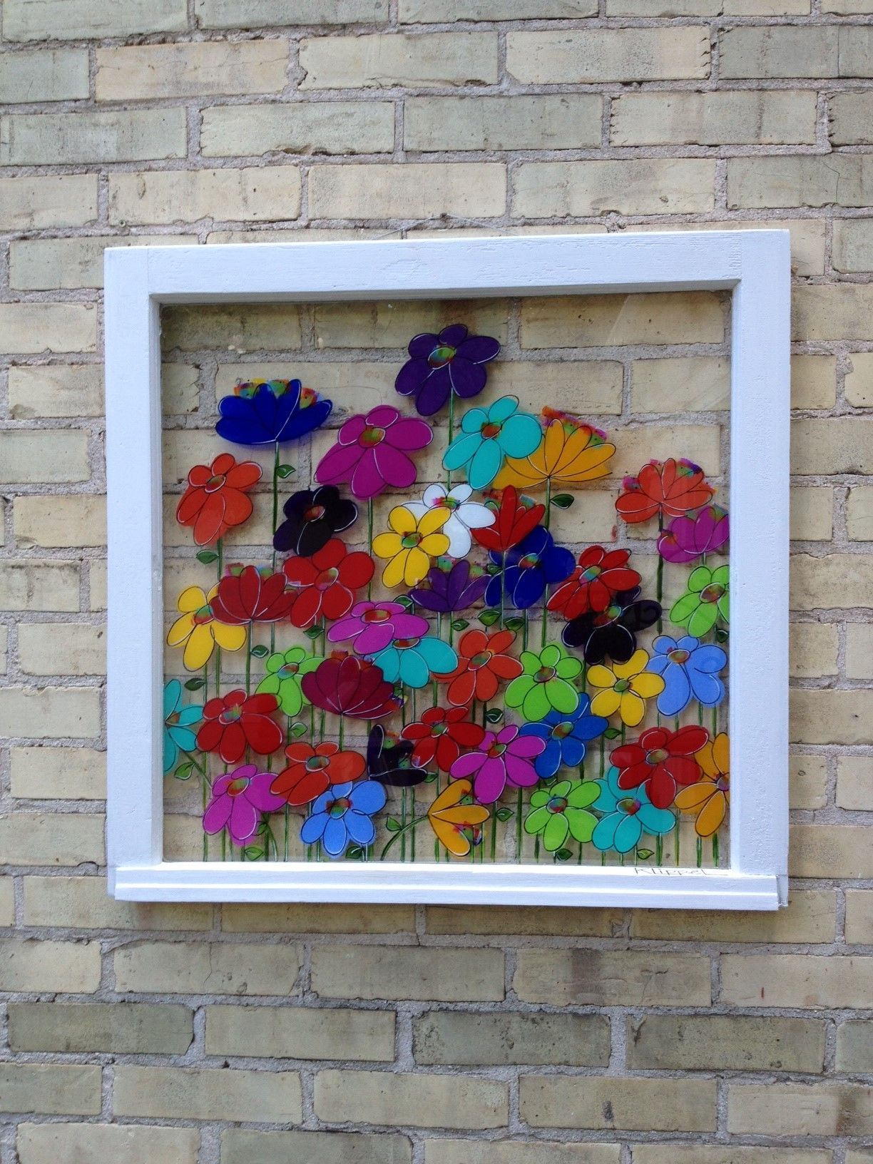 1224x1632 106 Hand Painted Window Using Acrylic Paint On Back - Acrylic Painting On Glass