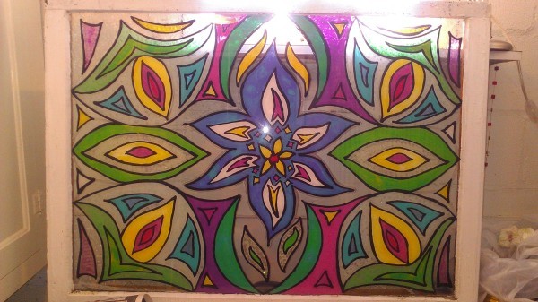 600x337 Painting Faux Stained Glass On Old Windows Thriftyfun - Acrylic Painting On Glass
