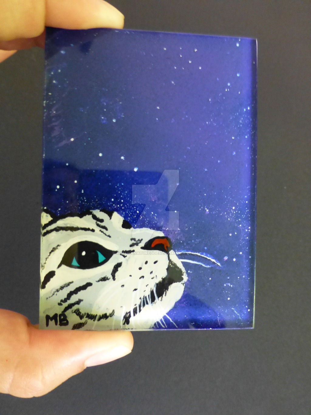 1024x1365 Aceo Cat Galaxy Reverse Acrylic Painting On Glass By - Acrylic Painting On Glass