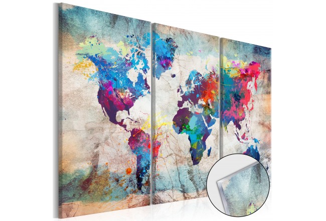 650x440 Acrylic Print Maps Colourful Madness [Glass] - Acrylic Painting On Glass