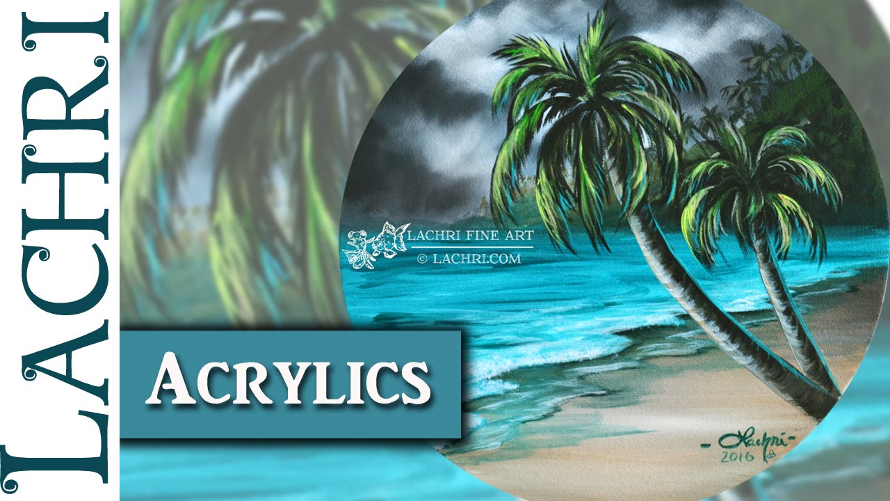 1280x720 How To Paint An Easy Beach And Palm Trees In Acrylics - Acrylic Painting Palm Trees