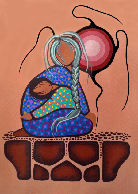 450x631 Protection Acrylic Painting By Simone Mcleod From The Nooko Series - Acrylic Painting Protection