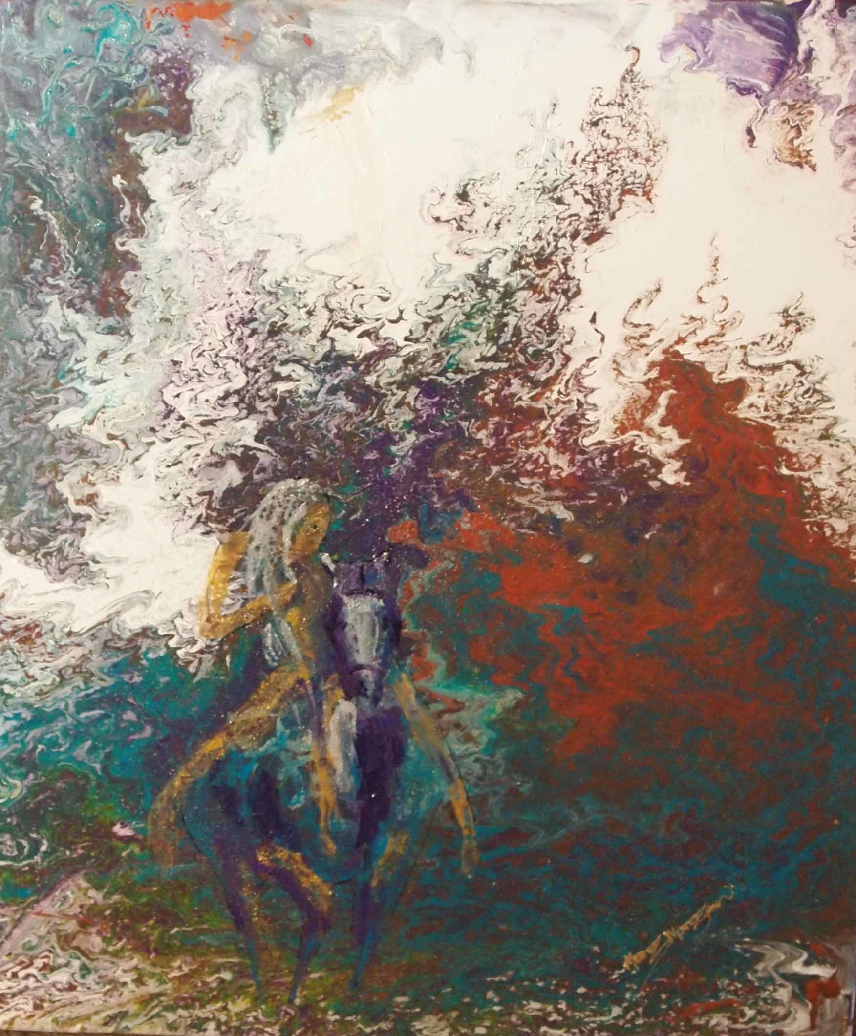 1752x2121 Godiva Rides Again (On Stretched Canvas, Varnished For Protection - Acrylic Painting Protection