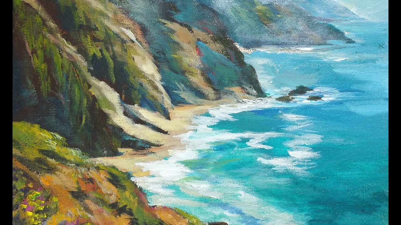 1280x720 Ocean Vista A How To Paint Water With Acrylic Paints With Ginger - Acrylic Painting Water