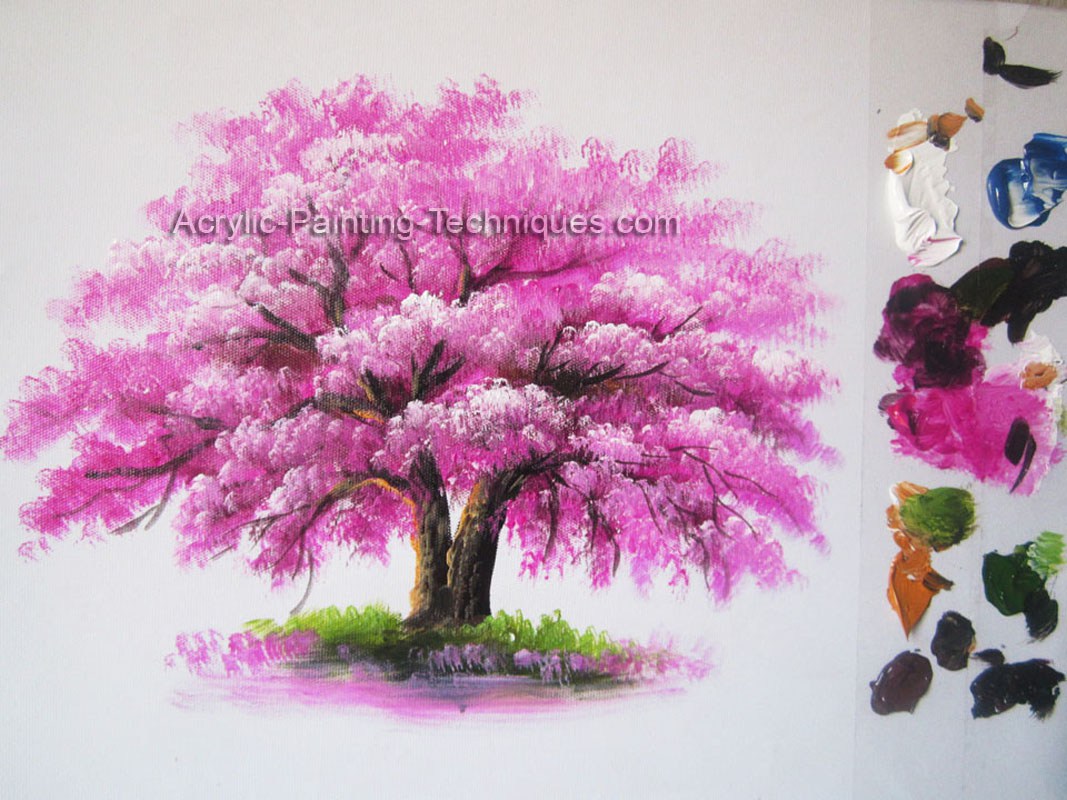 1067x800 How To Paint A Tree In Acrylic Lesson 6 Acrylic Painting Techniques - Acrylic Tree Painting