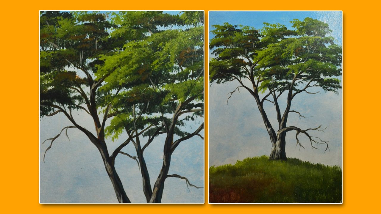 1280x720 Learn How To Paint A Tree Acrylic Painting Lesson By Jmlisondra - Acrylic Tree Painting