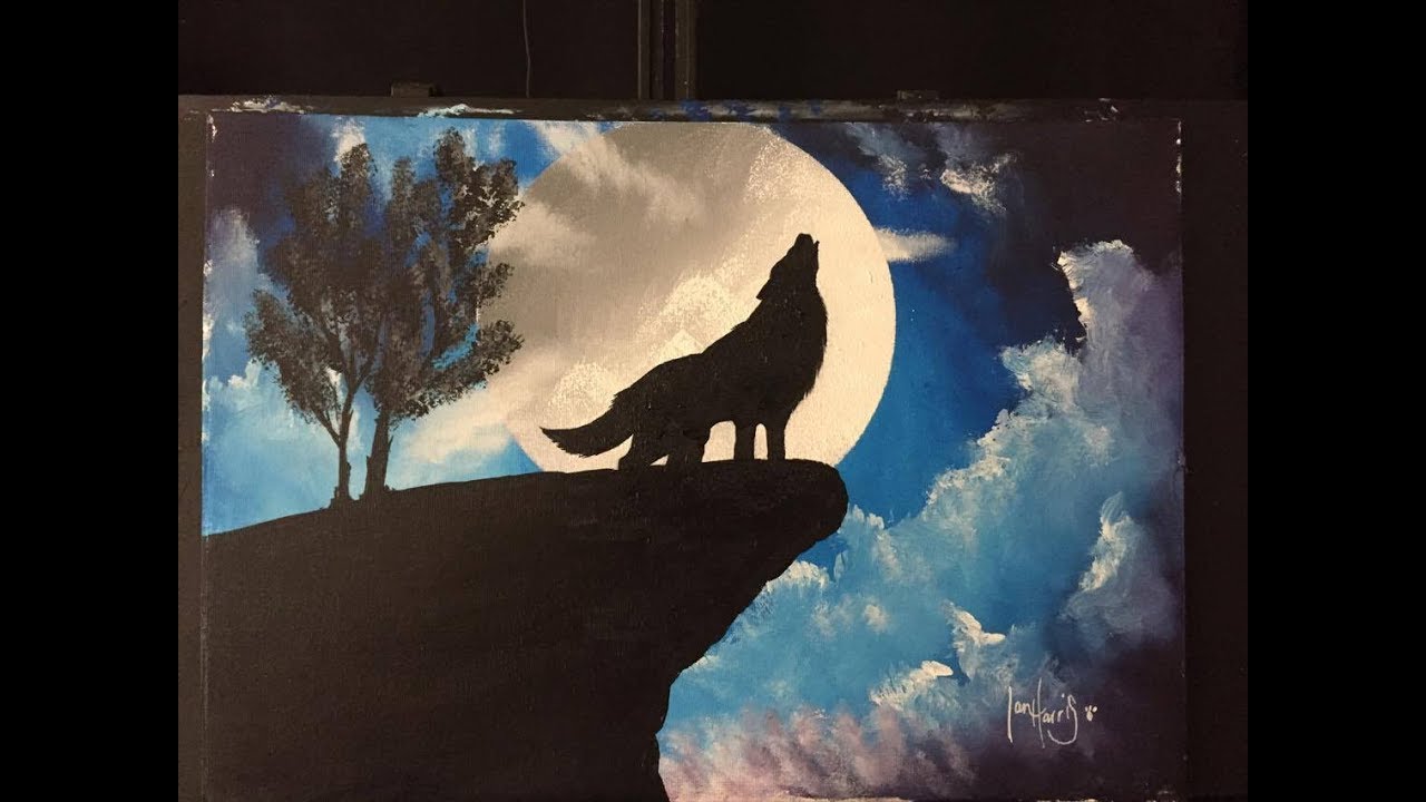 Acrylic Wolf Painting