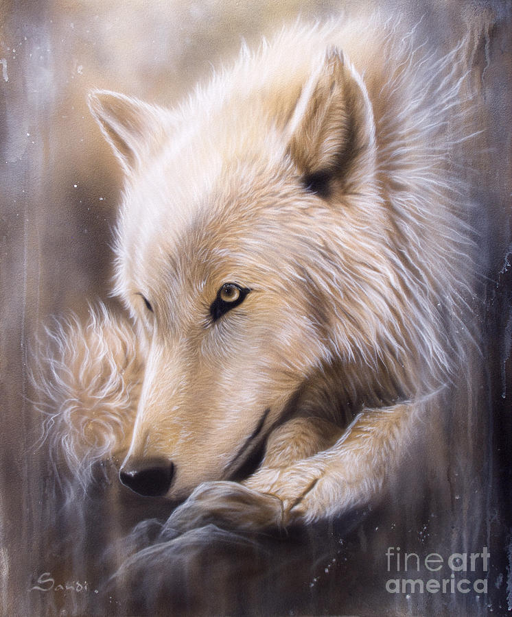 746x900 Dreamscape - Acrylic Wolf Painting