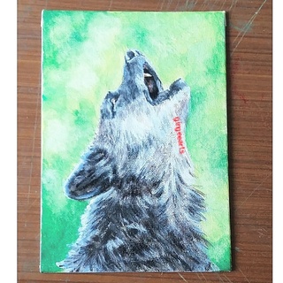 320x320 Wolf Painting Done With Acrylic And Gouache Paints - Acrylic Wolf Painting