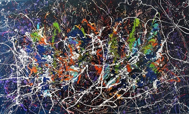666x400 Moving People Action Painting, Abstract Expressionism - Action Painting