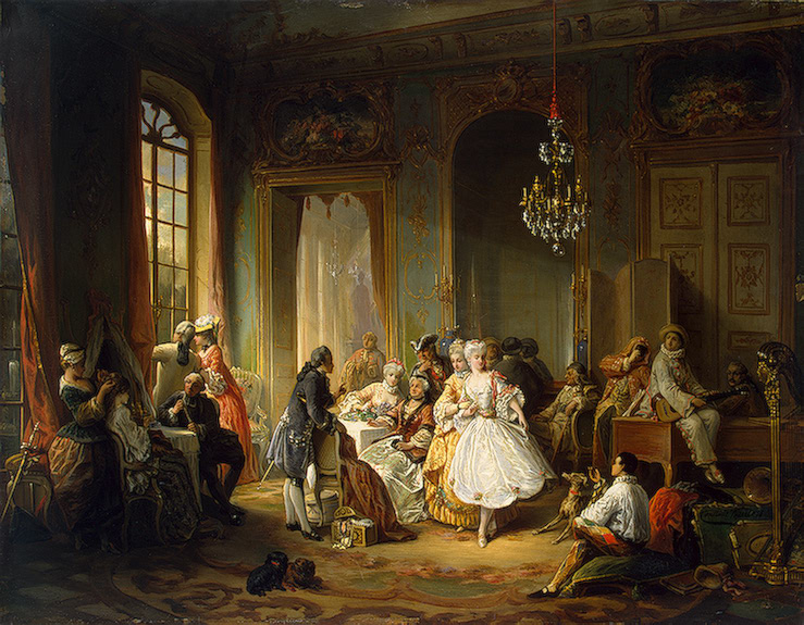 739x575 Actors Before A Performance 1851 Painting Wauters (Wouters - Actors Who Painting