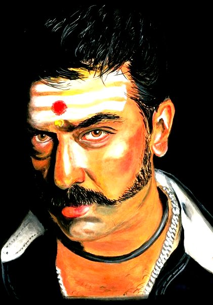 421x603 Artists Of India Water Color Painting Of Actor Kamalhasan - Actors Who Painting