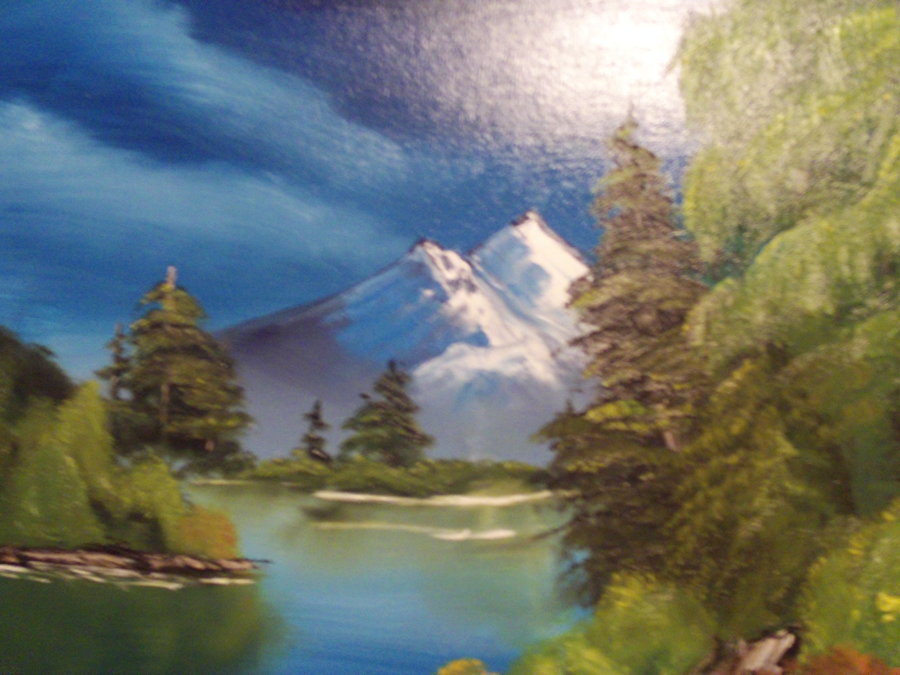 900x675 Bob Ross Style Mountain Summit By Trxpert - Actual Bob Ross Painting