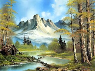 320x240 Joy Of Artist Bob Ross - Actual Bob Ross Painting