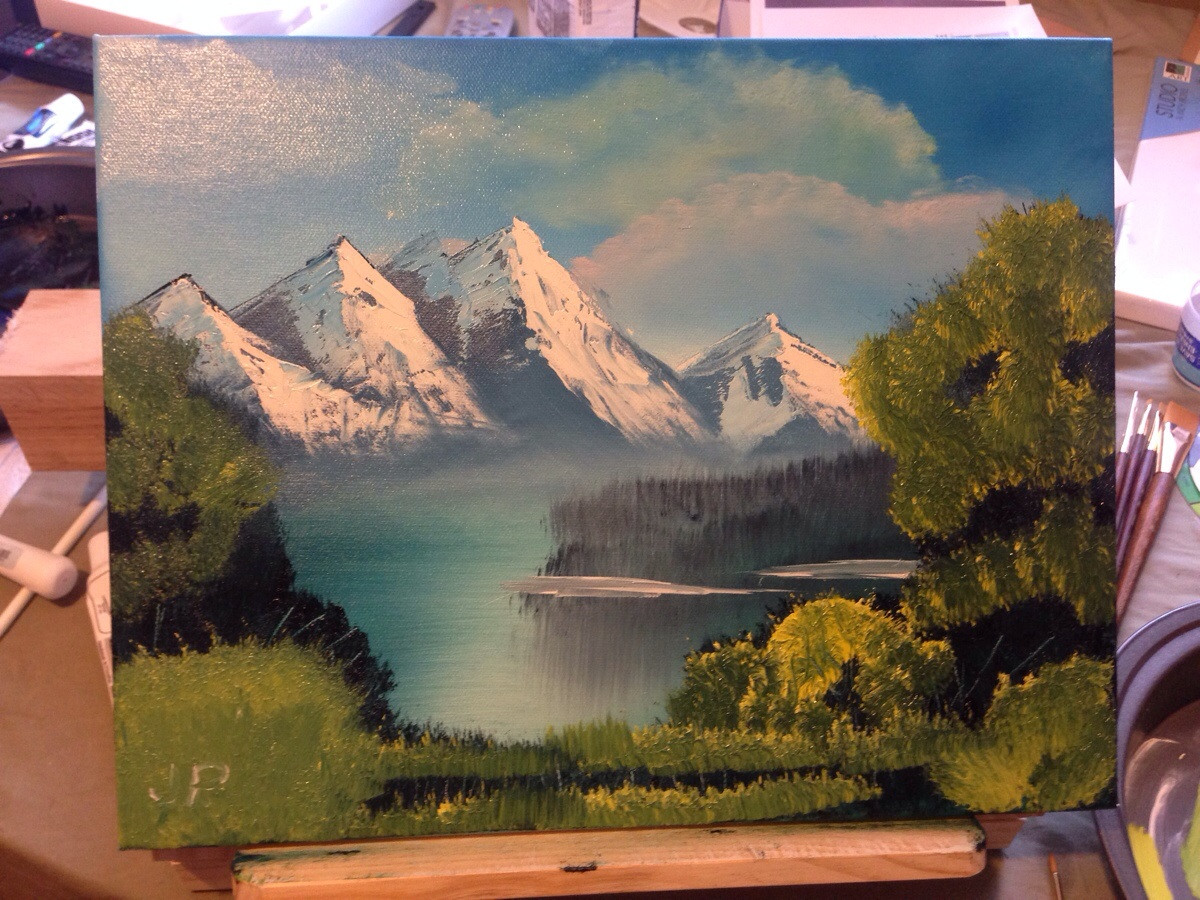 1200x900 My Girlfriend Got Me Bob Ross Dvds For Valentines Day. Today I - Actual Bob Ross Painting