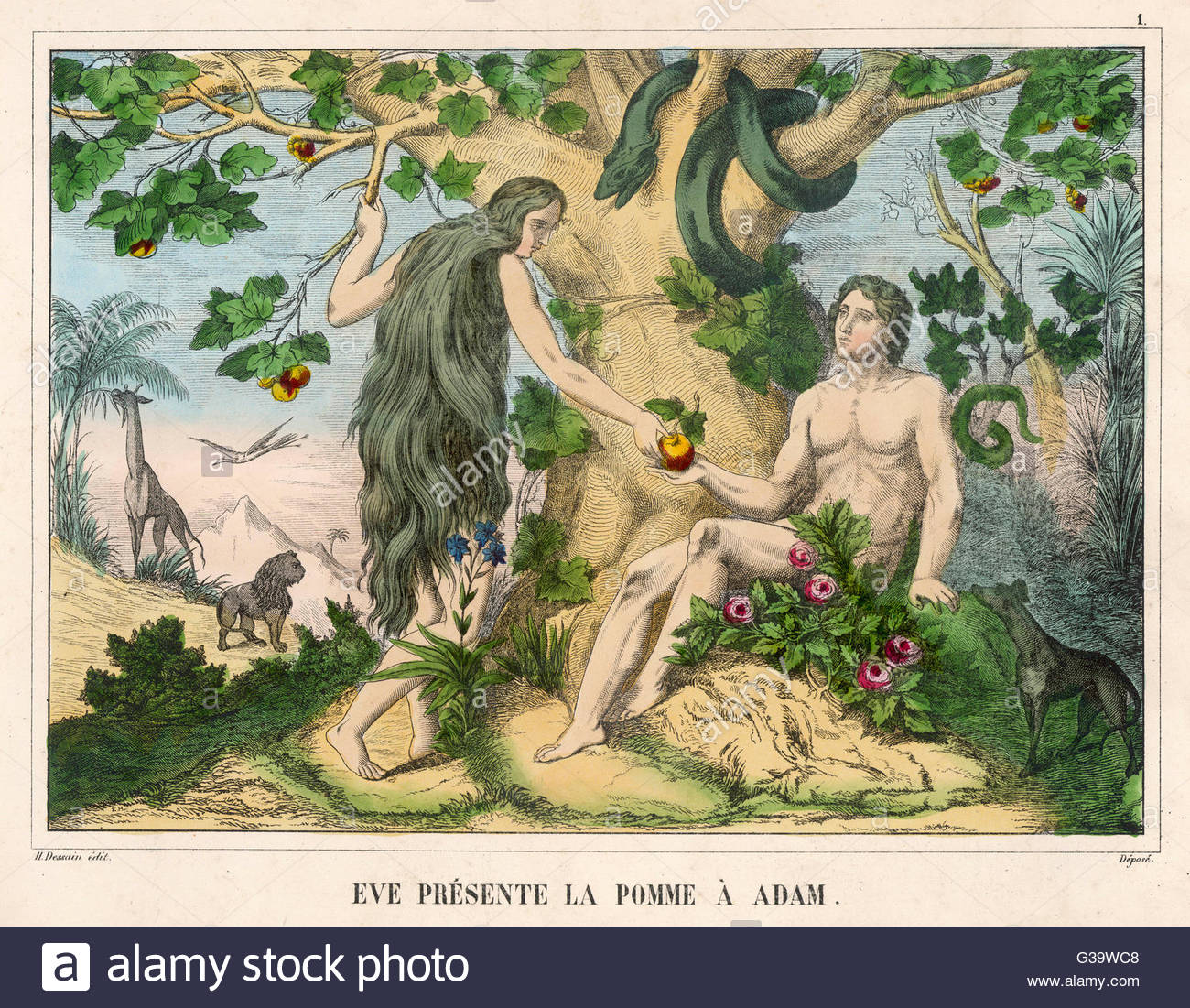 1300x1101 Serpent Adam Eve Stock Photos Amp Serpent Adam Eve Stock Images - Adam And Eve Apple Painting
