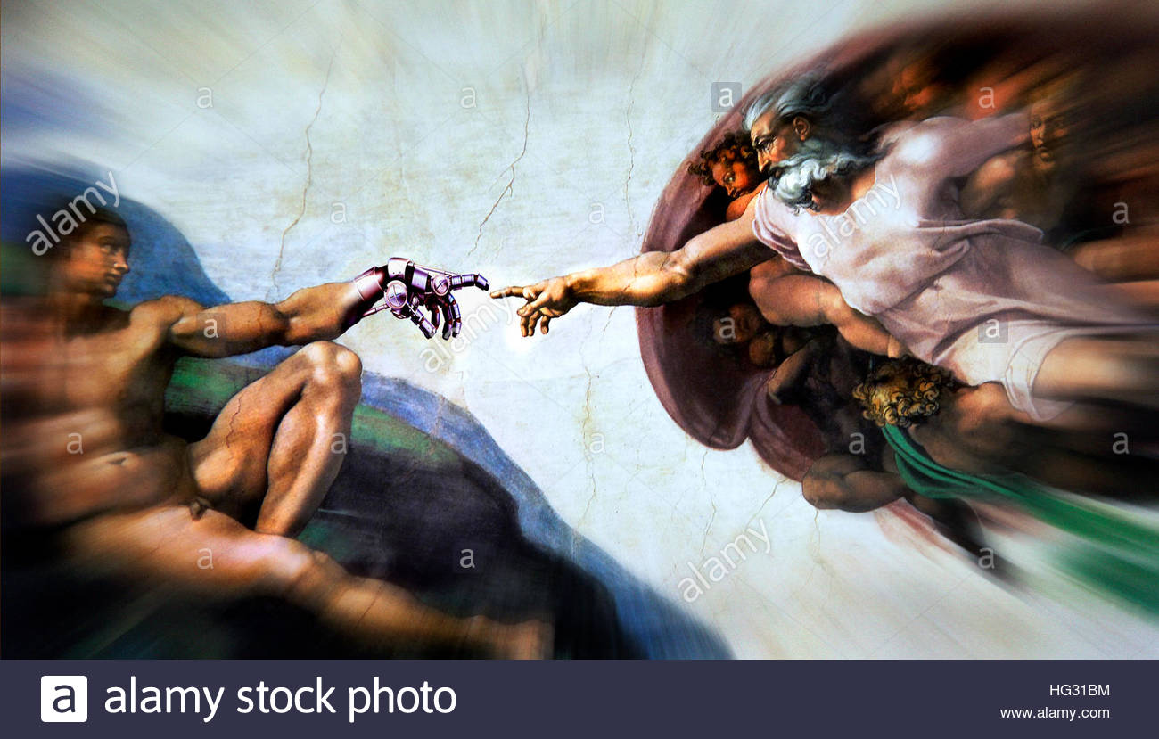 1300x829 Michelangelo Creation Painting Stock Photos Amp Michelangelo - Adam And God Painting