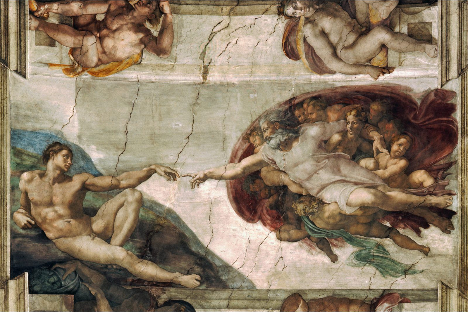 1600x1068 Filecreation Of Adam Michelangelo.jpg - Adam And God Painting