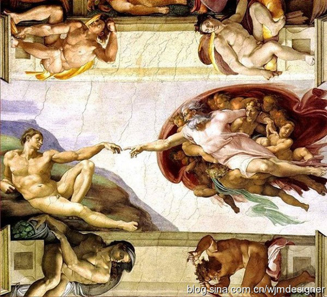 640x582 Hand Made Creation Of Adam! Hand Of God! Religion Wall Painting - Adam And God Painting