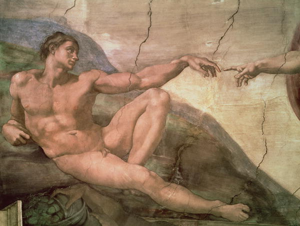 600x451 The Creation Of Adam, From The Sistine Ceiling 1511 Painting - Adam Painting