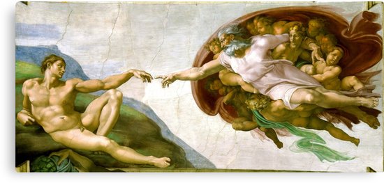 550x263 The Creation Of Adam Painting By Michelangelo Sistine Chapel - Adam Painting