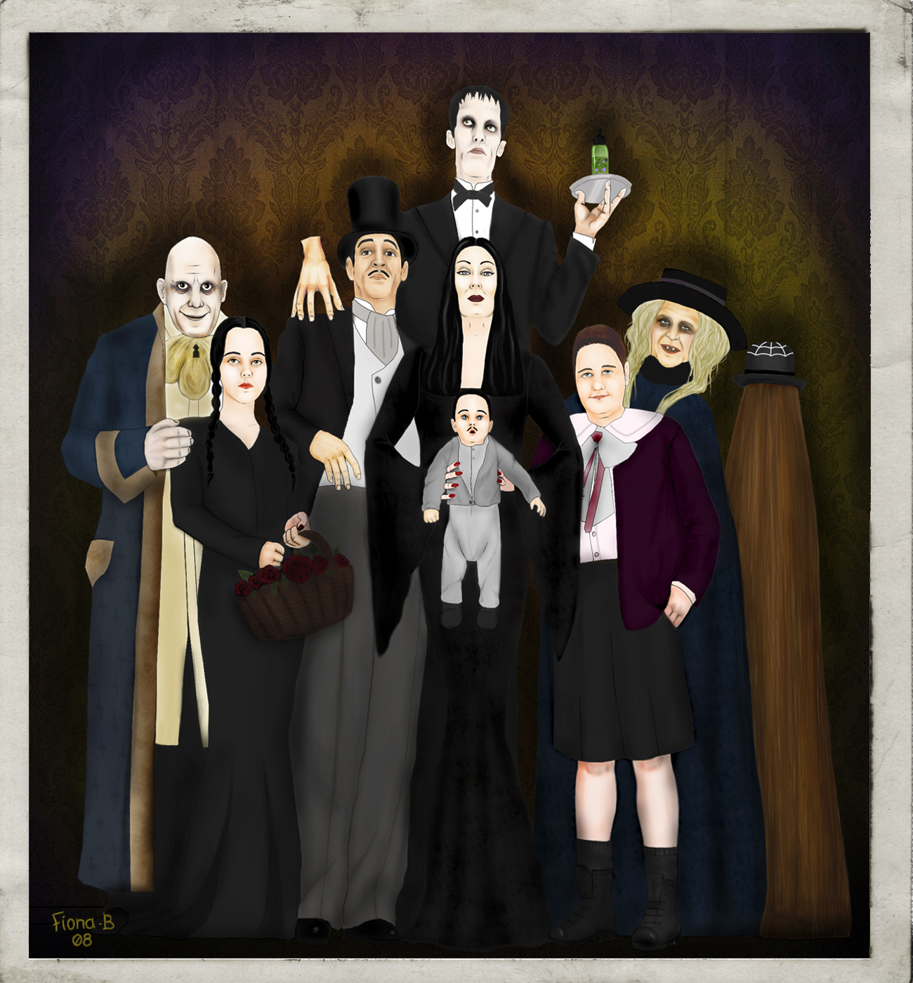 1300x1400 The Addams Family Favourites By Lukeyboy1951 - Addams Family Painting