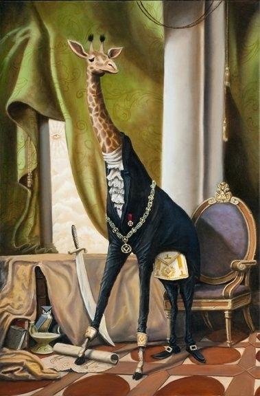 379x576 Addams Family Living Room In Color An Homage To The Giraffe - Addams Family Painting