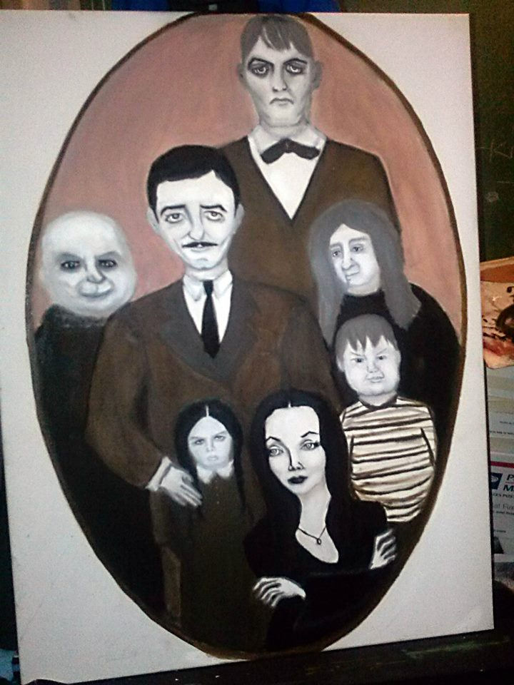 720x960 Addams Family Oil On Canvas 2013 Family Portrait - Addams Family Painting