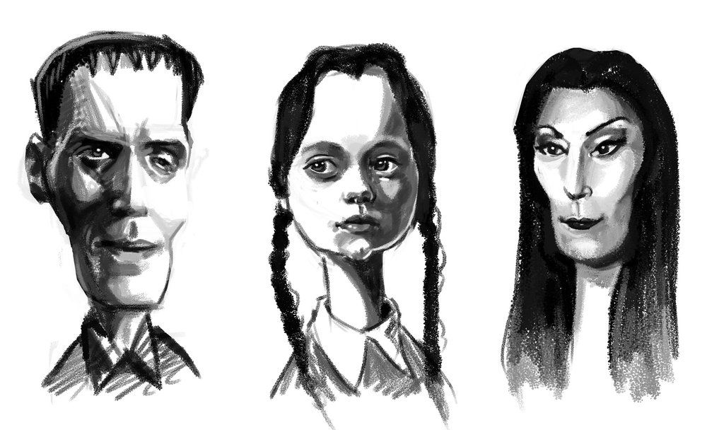 1024x608 Addams Family By Gabby Correia Macabredies - Addams Family Painting