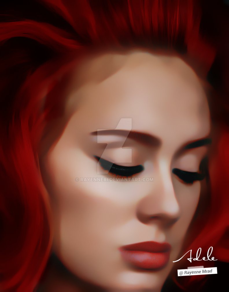 792x1009 Adele Digital Painting By Rayennexi - Adele Painting Pictures