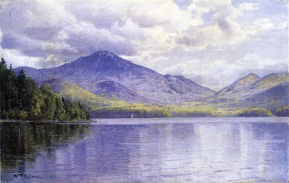 988x625 Lake Placid Adirondack Mountains Painting William Trost Richards - Adirondack Painting