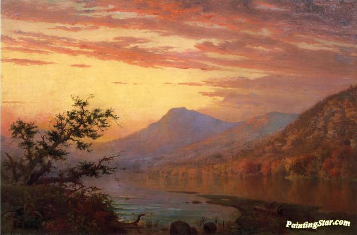 720x475 Sunset, Adirondack Lake Artwork By Homer Dodge Martin Oil Painting - Adirondack Painting
