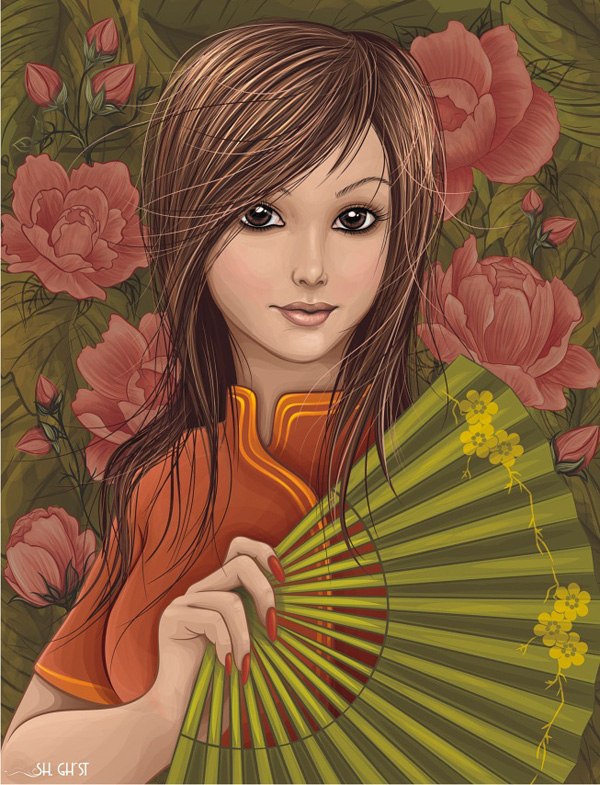 600x785 How To Create A Vector Girl Using Adobe Illustrator Or Coreldraw - Adobe Illustrator Painting