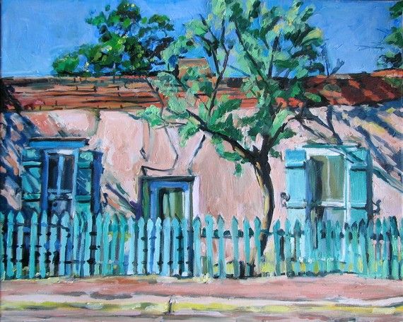570x455 Canyon Road Adobe House Original Oil Painting 16x20 I Wanted - Adobe Painting