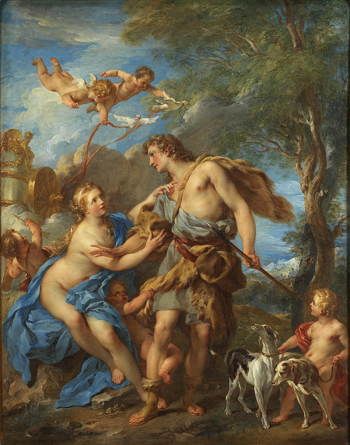 708x900 Venus And Adonis Painting By Francois Lemoyne - Adonis Painting