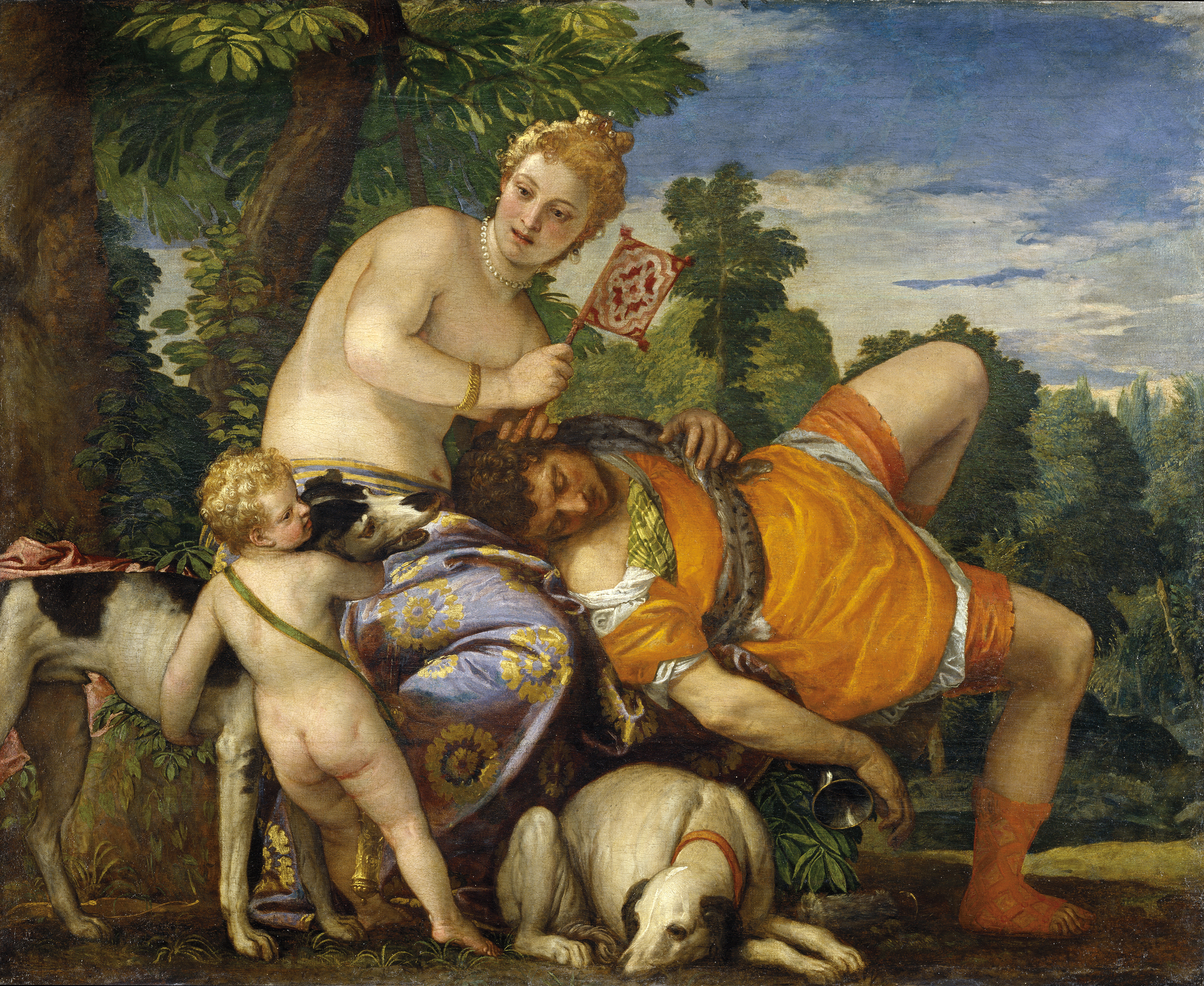 3051x2497 Venus And Adonis (Veronese, Madrid) - Adonis Painting