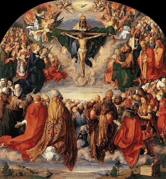 555x600 Adoration Of The Trinity By Albrecht - Adoration Painting