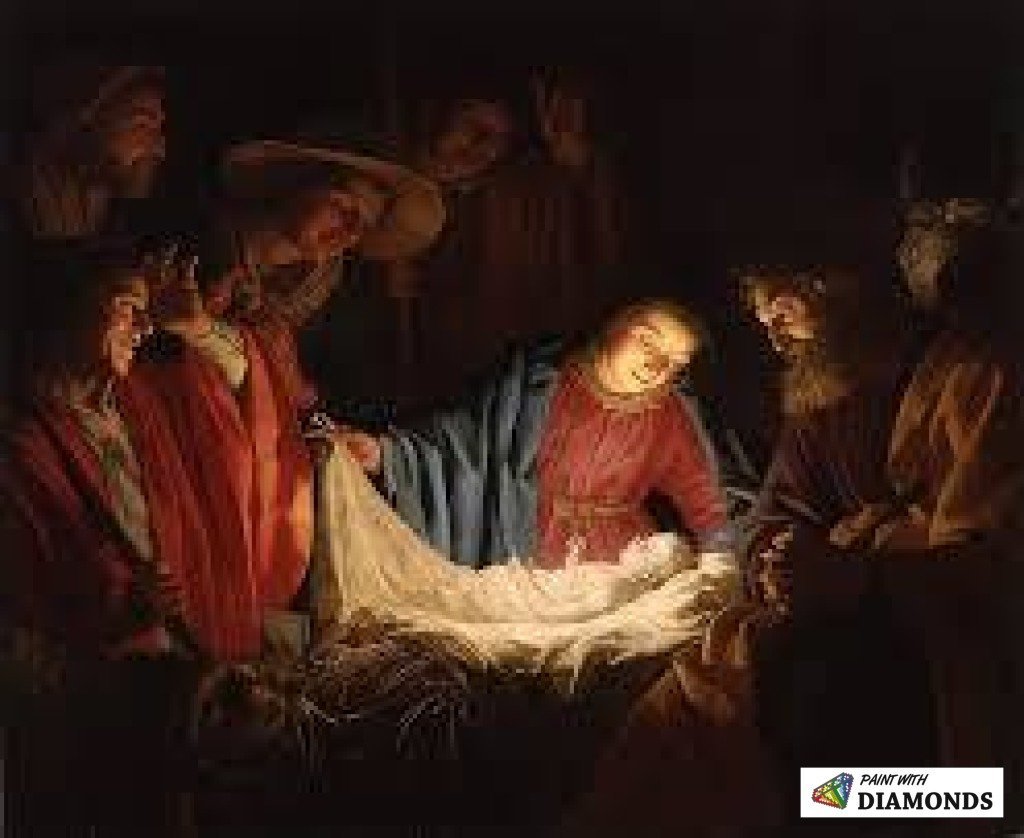 1024x838 Adoration Of The Shepherds 100% Full Canvas Square Drill Diamond - Adoration Painting