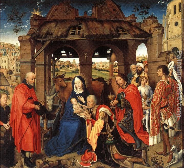 719x658 Rogier Van Der Weyden Adoration Of The Magi Painting Anysize 50 - Adoration Painting