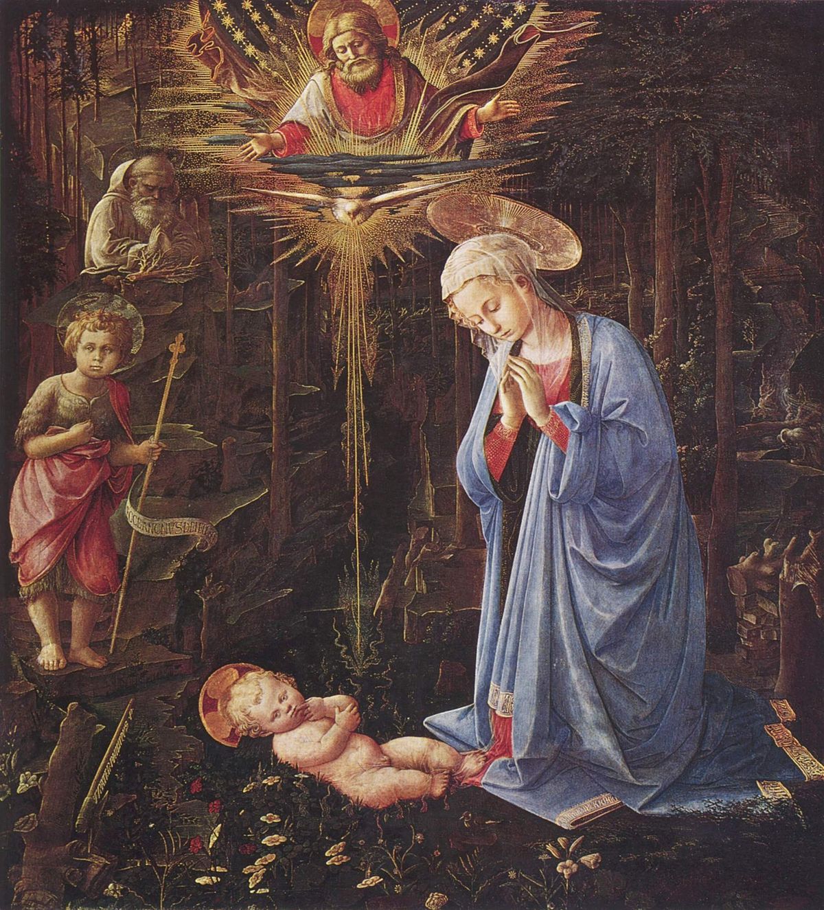 1200x1325 Adoration In The Forest (Lippi) - Adoration Painting
