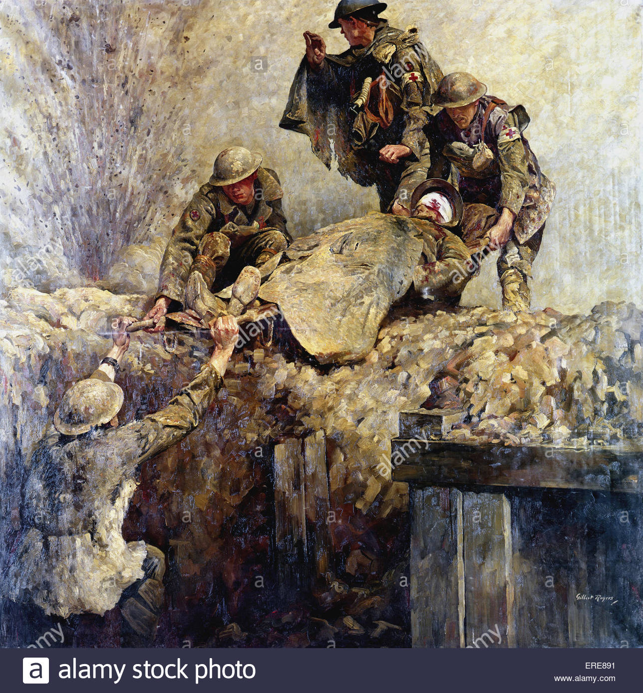 1288x1390 In The Wake Of The Advance, Painting By Gilbert Rogers Stock Photo - Advance Painting
