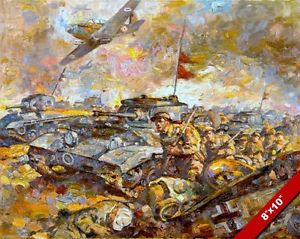 300x239 Wwii British Tanks Amp Infantry Advance Painting War History Art - Advance Painting