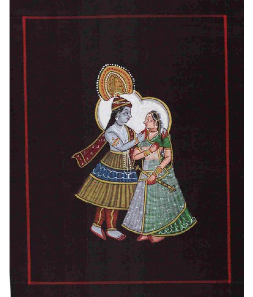850x995 Advance Hotline Handmade Water Color Painting Radha Krishna Fabric - Advance Painting