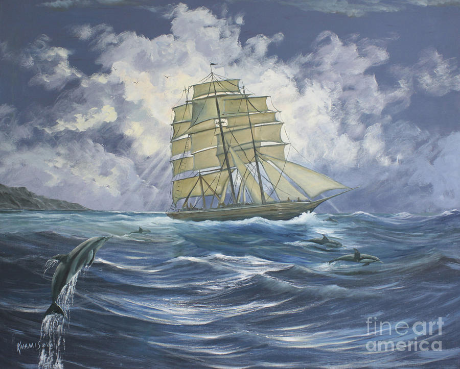 900x723 High Seas Adventure Painting By Dj Khamis - Adventure Painting