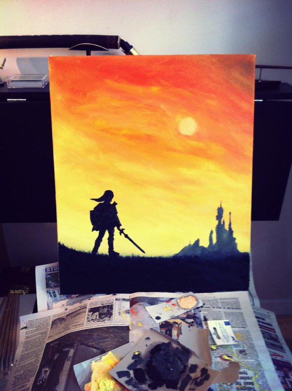600x803 Links Adventure (Legend Of Zelda Oil Painting) By Investor Music - Adventure Painting